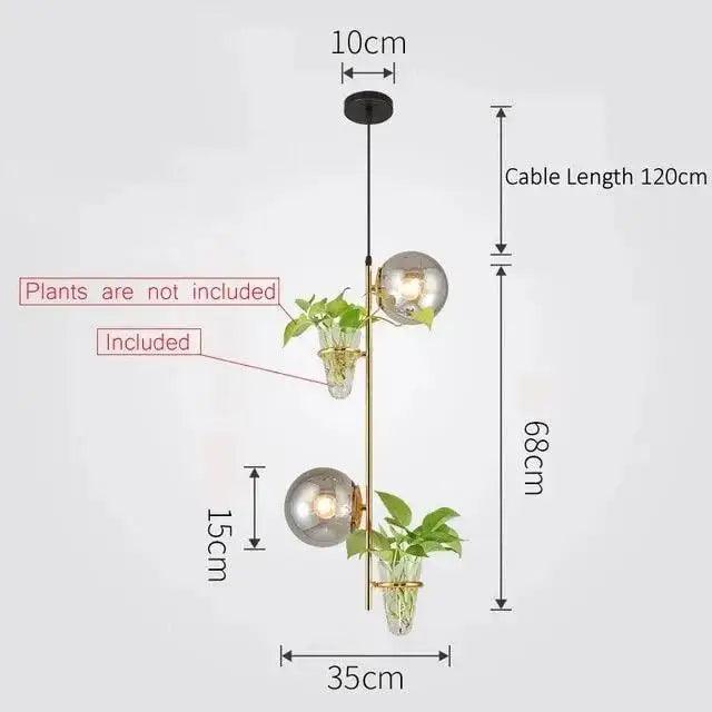 Black Glass Planter Pendant