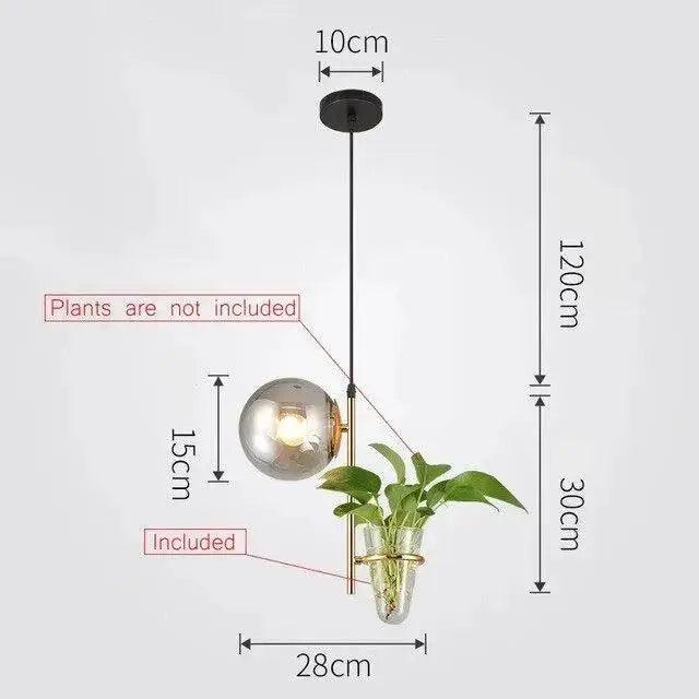 Black Glass Planter Pendant