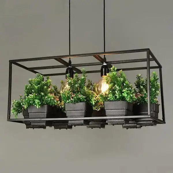 Black Metal Planter Chandelier