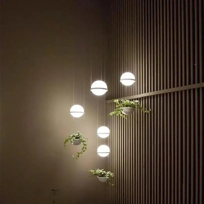 Black Frosted Glass Planter Pendant Light