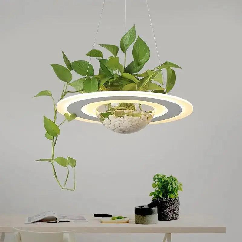 Gray Planter Pendant Light