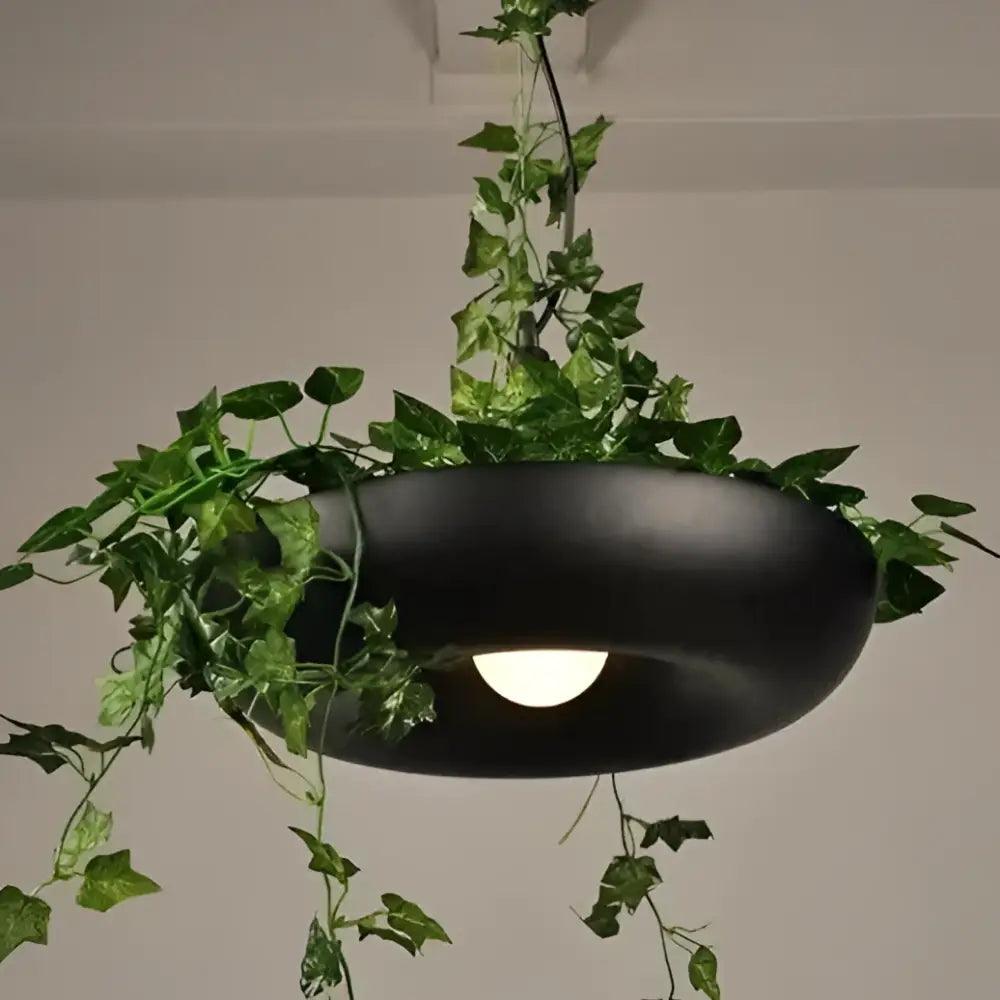 White Planter Pendant Light
