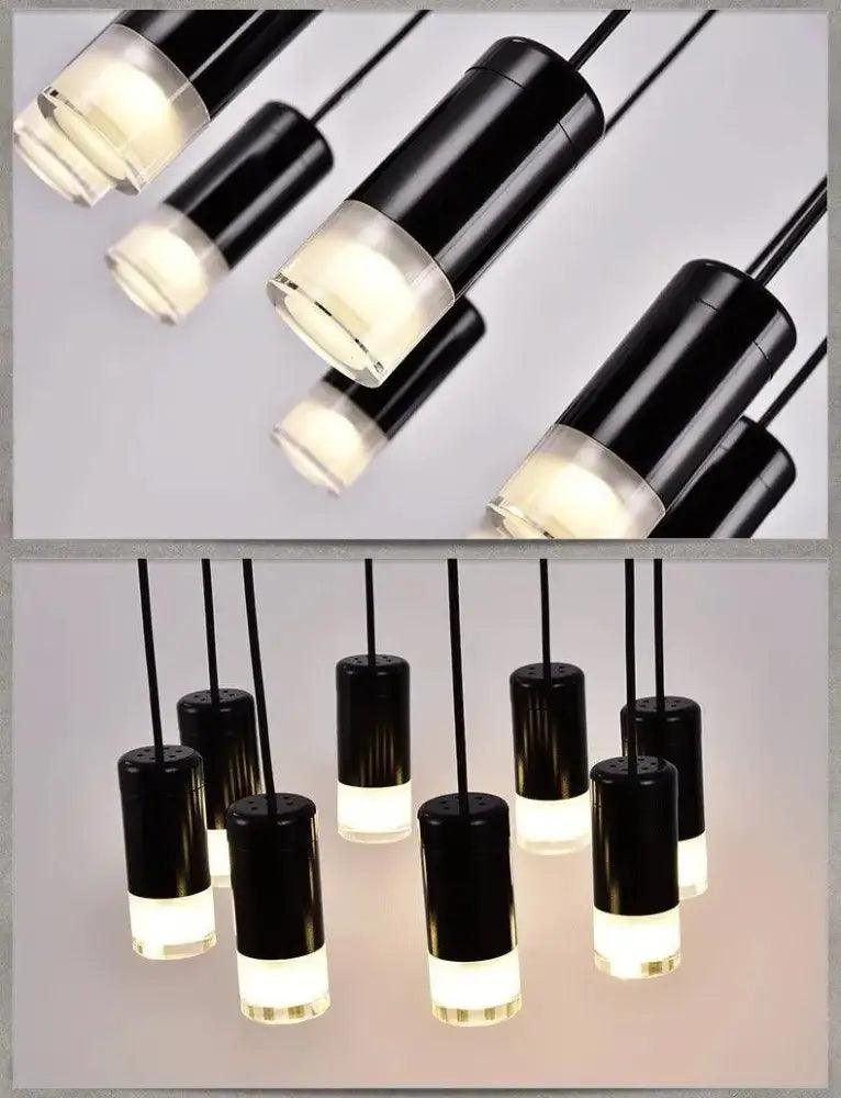 Black Cylindrical Pendant Lights