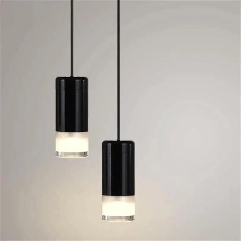 Black Cylindrical Pendant Lights