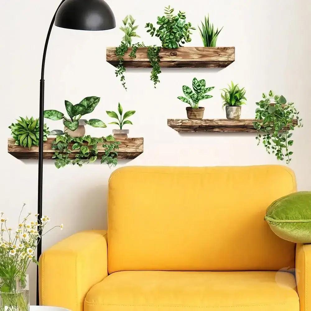 Wooden Plant Wall Decals