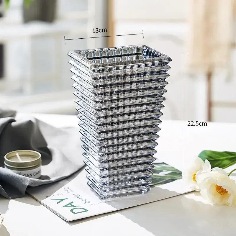 Clear Crystal Ribbed Vase