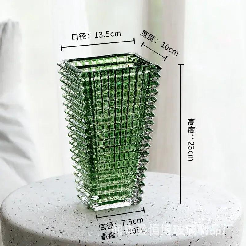 Clear Crystal Ribbed Vase