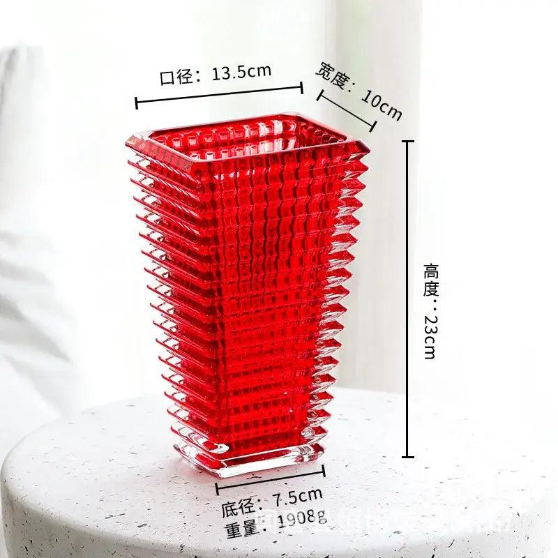 Clear Crystal Ribbed Vase