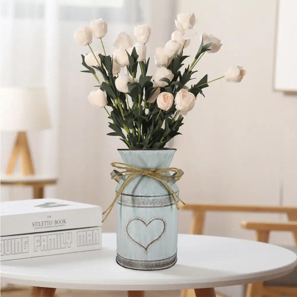 White Metal Vase Holder