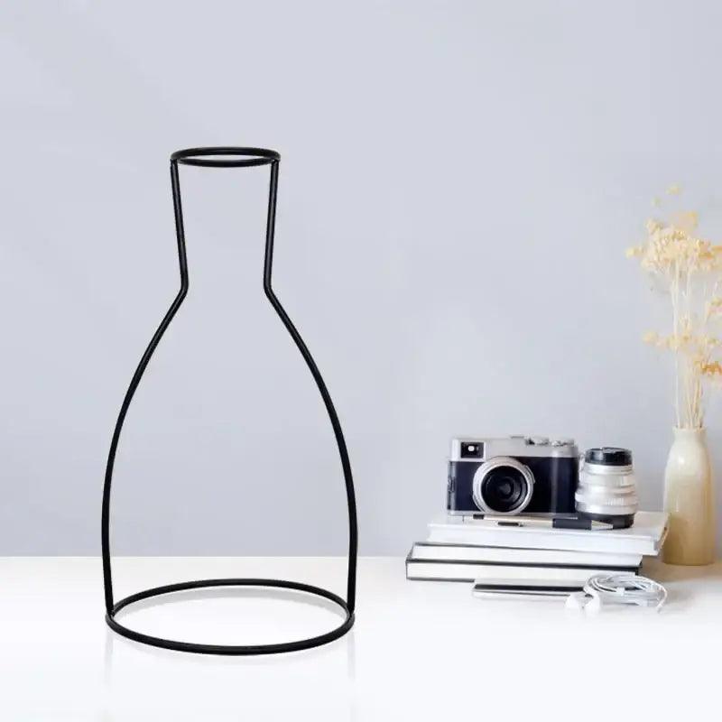 Iron Wireframe Glass Vase