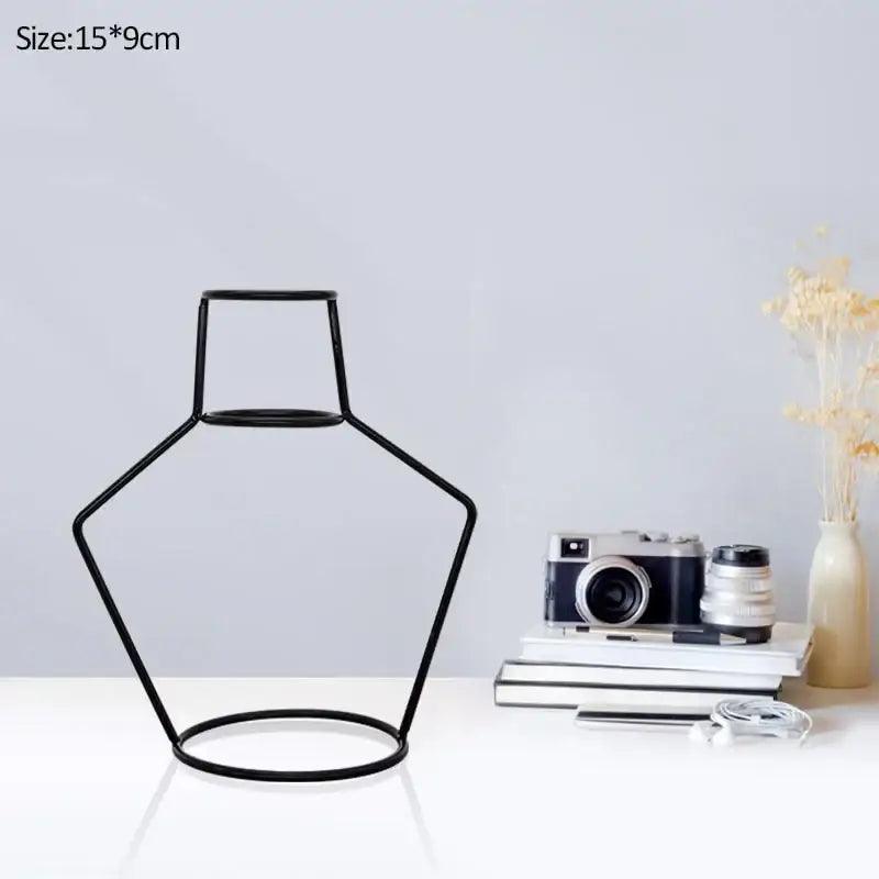 Iron Wireframe Glass Vase