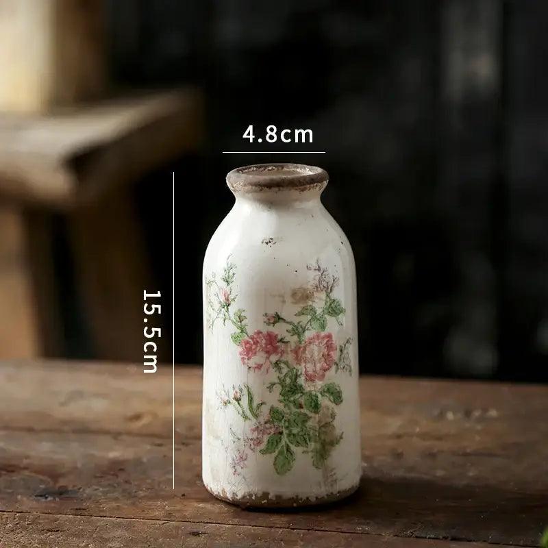 White Floral Ceramic Vase