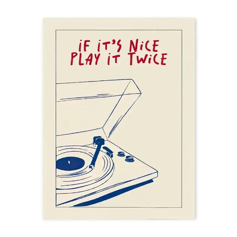 Blue Retro Music Canvas