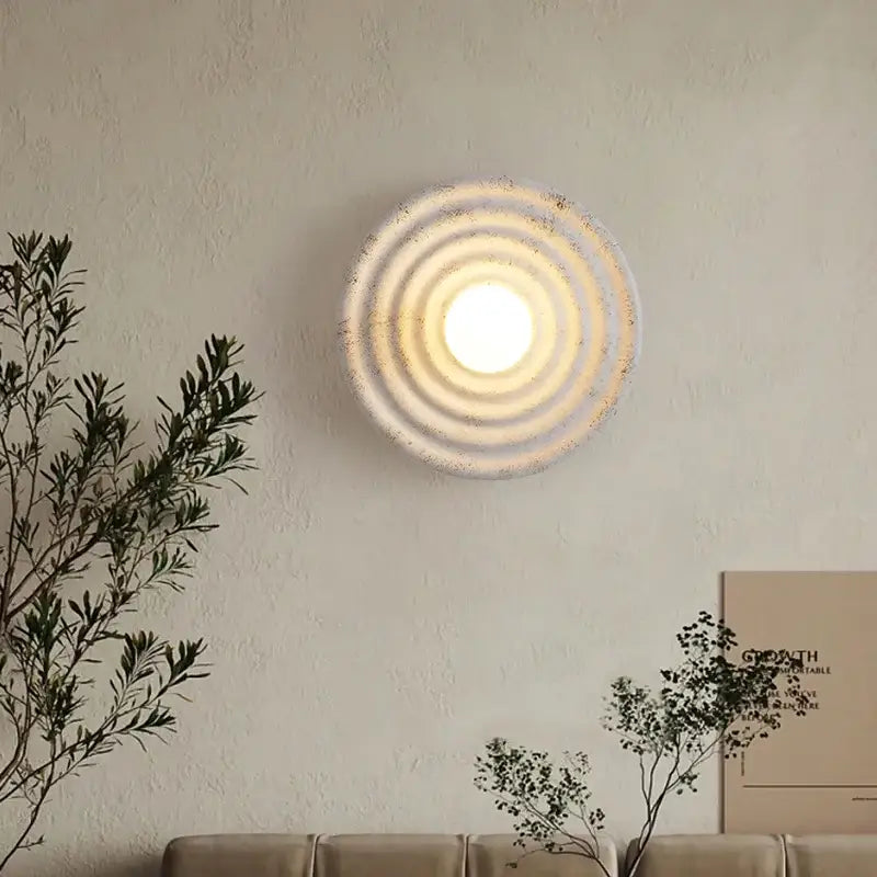 Beige Concrete Round Sconce