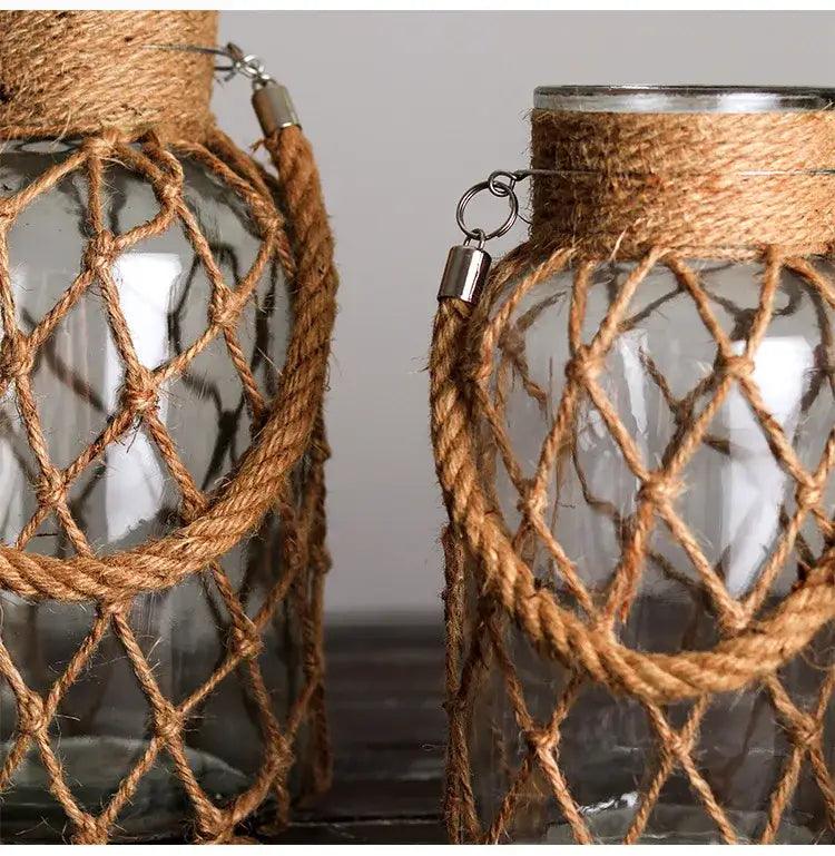Glass Twine Hanging Vase