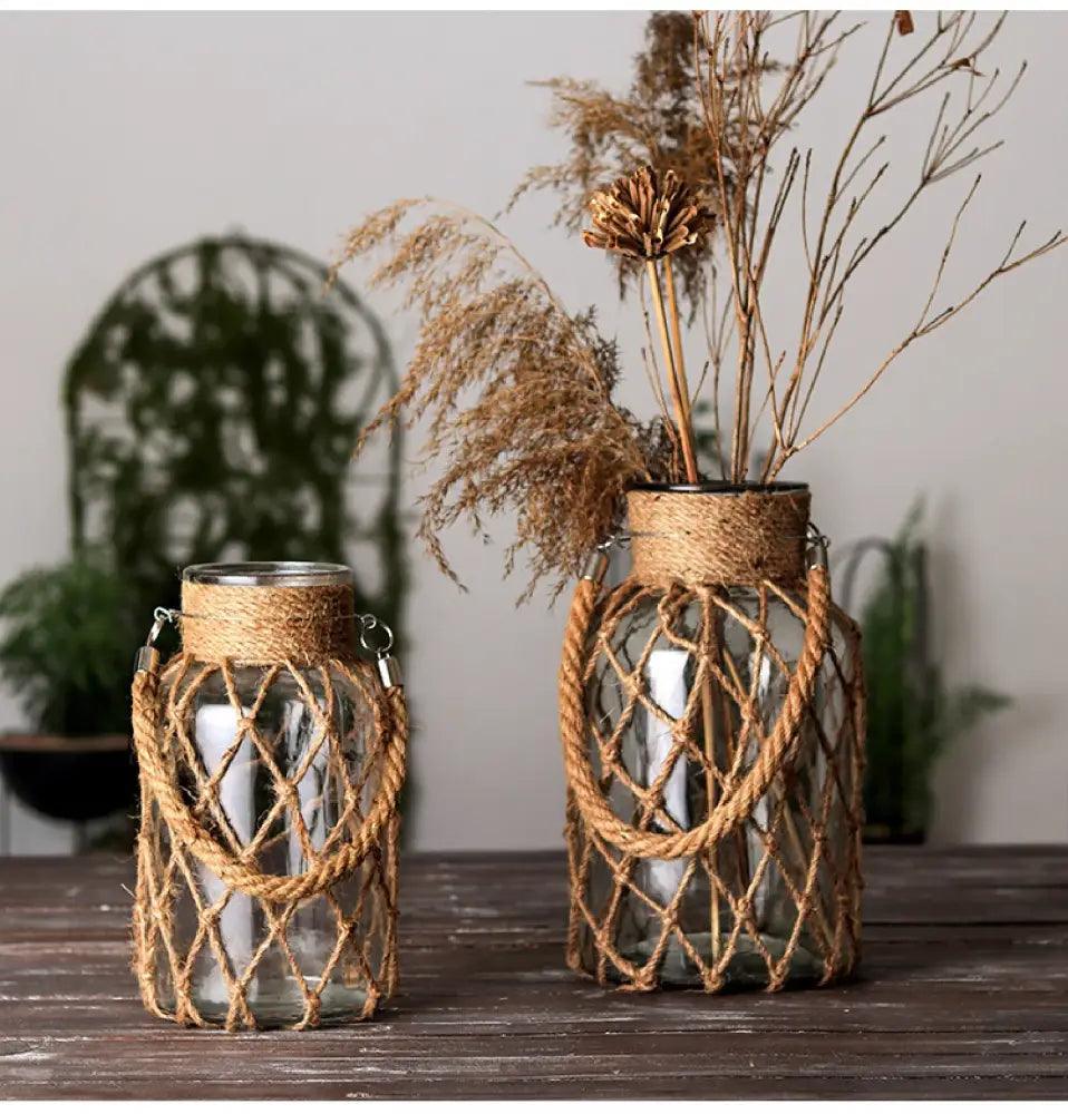 Glass Twine Hanging Vase