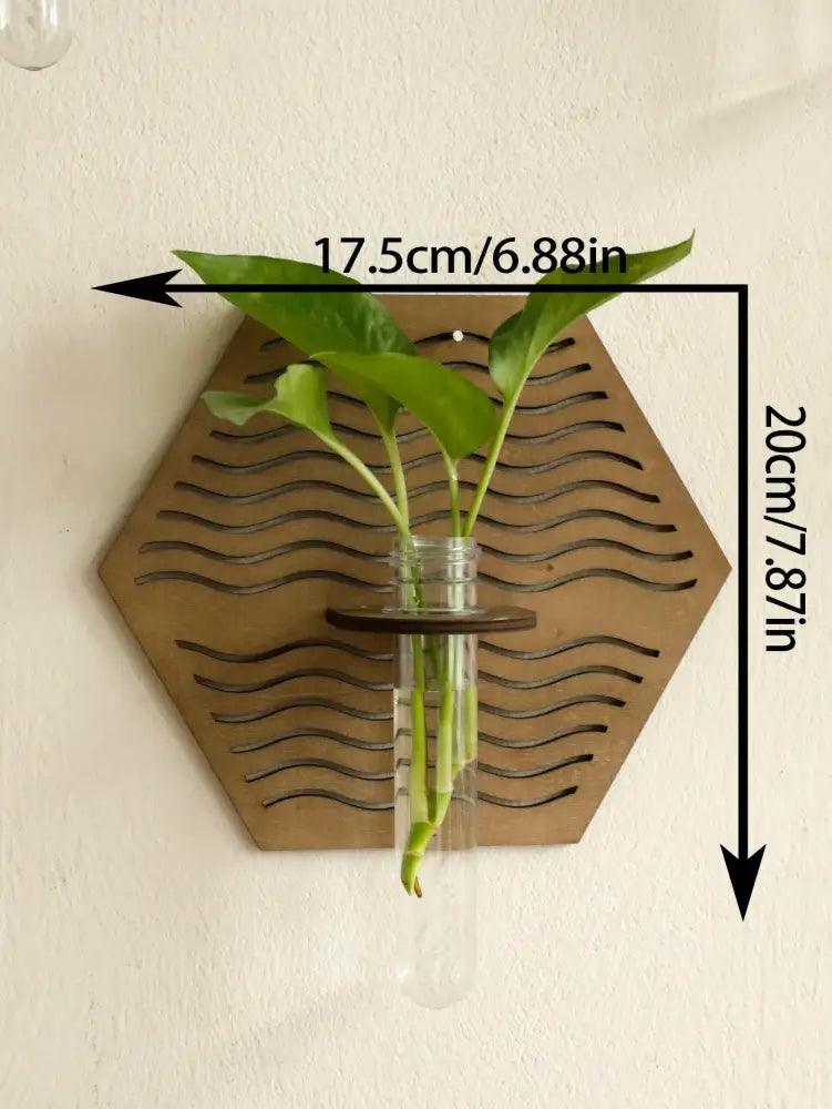 Wood Geometric Wall Vase