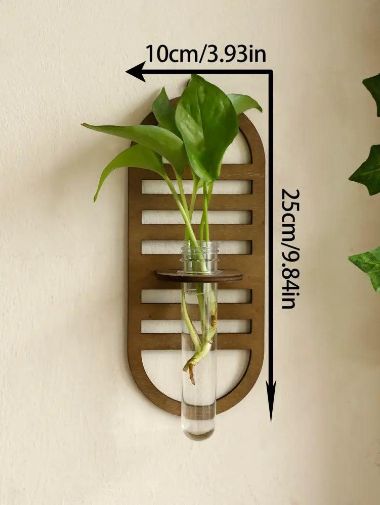 Wood Geometric Wall Vase