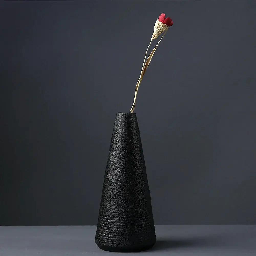 Black Ceramic Japanese Vase