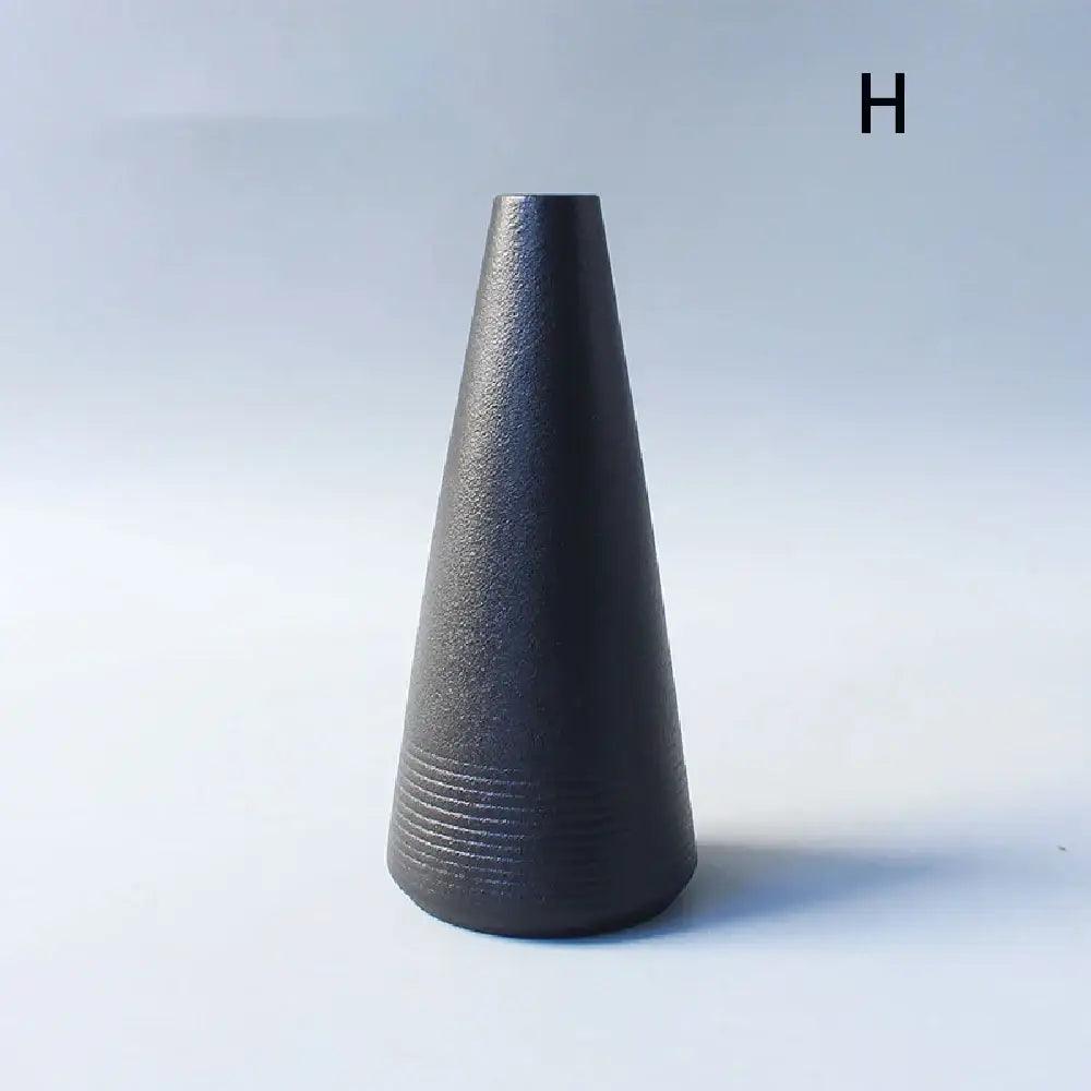 Black Ceramic Japanese Vase