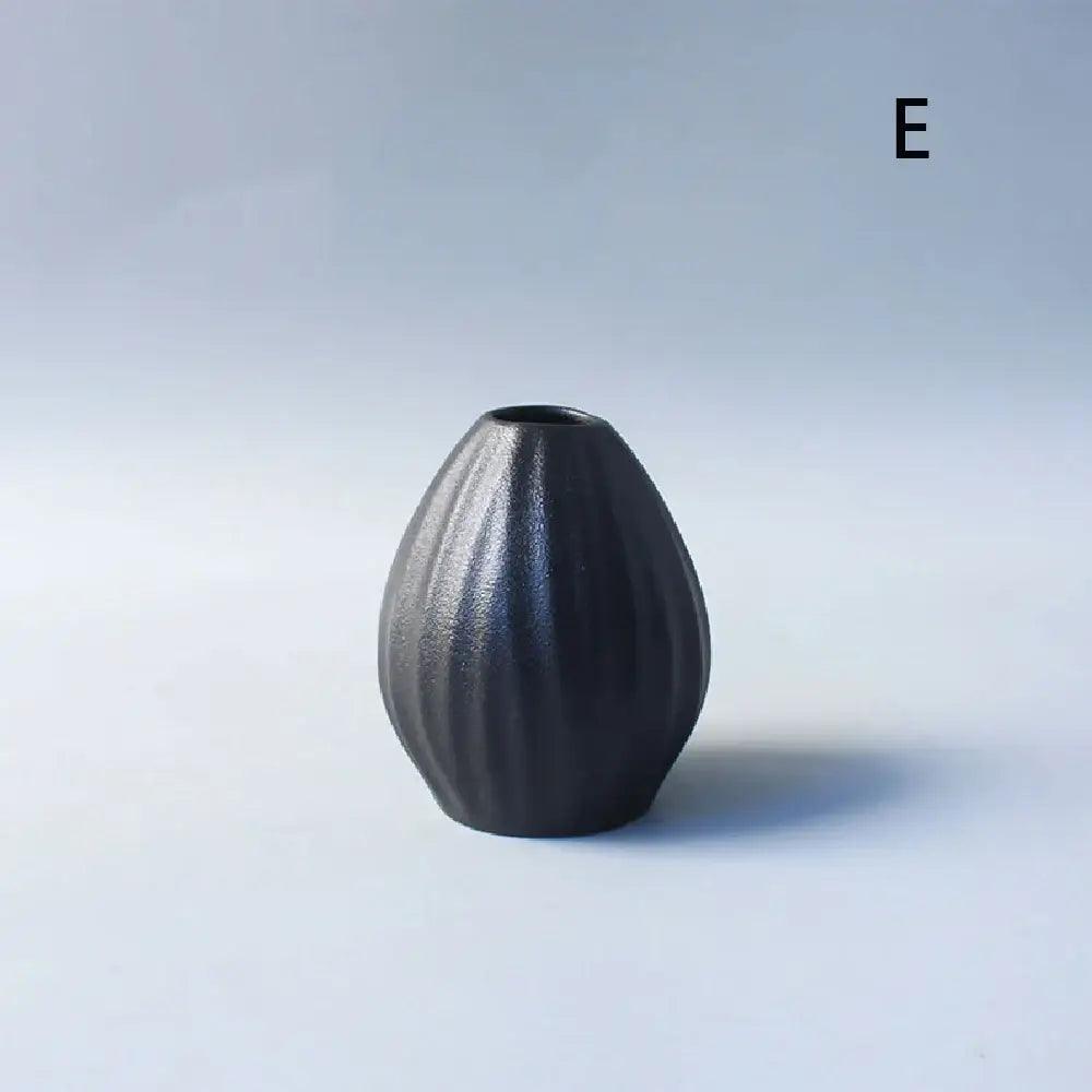 Black Ceramic Japanese Vase