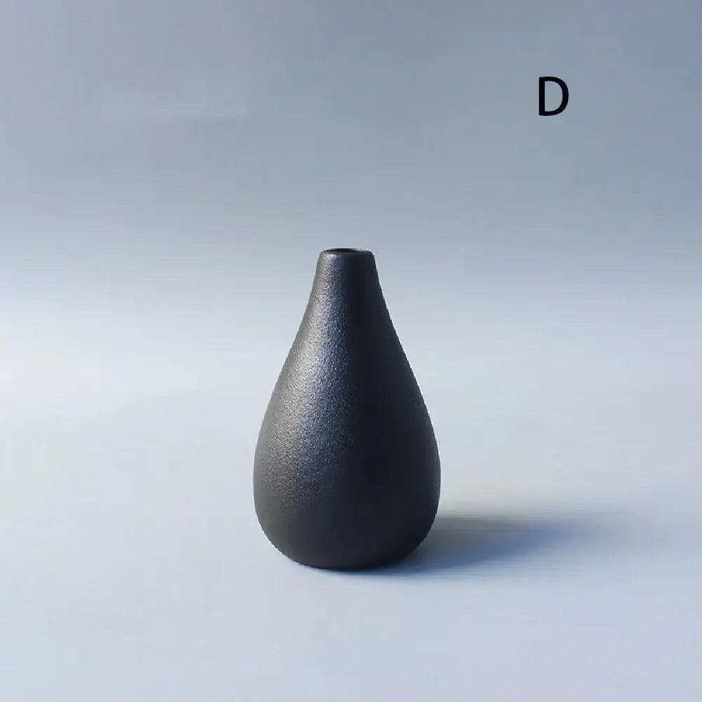 Black Ceramic Japanese Vase