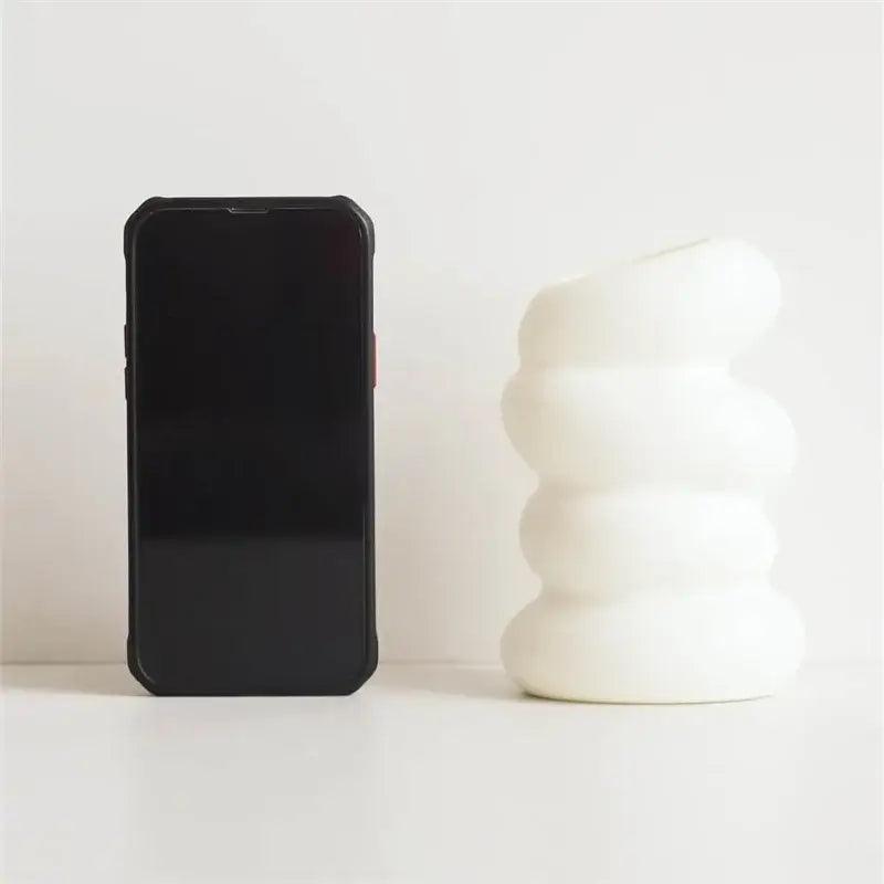White Spiral Ceramic Vase Set of 1 or 2