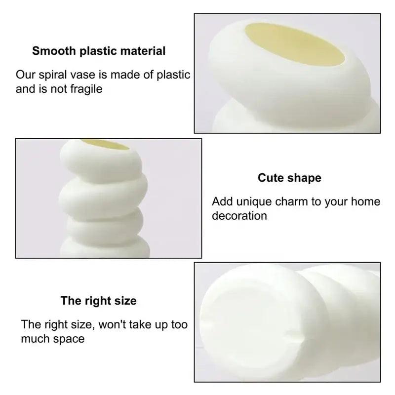 White Ceramic Spiral Vase