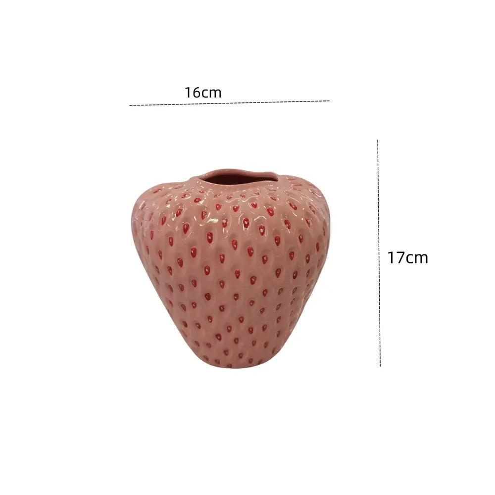 Red Strawberry Ceramic Vase