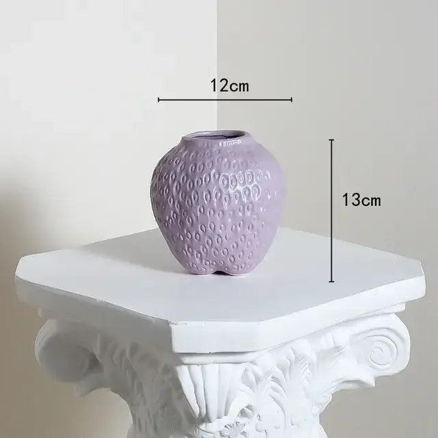 Pink Strawberry Ceramic Vase