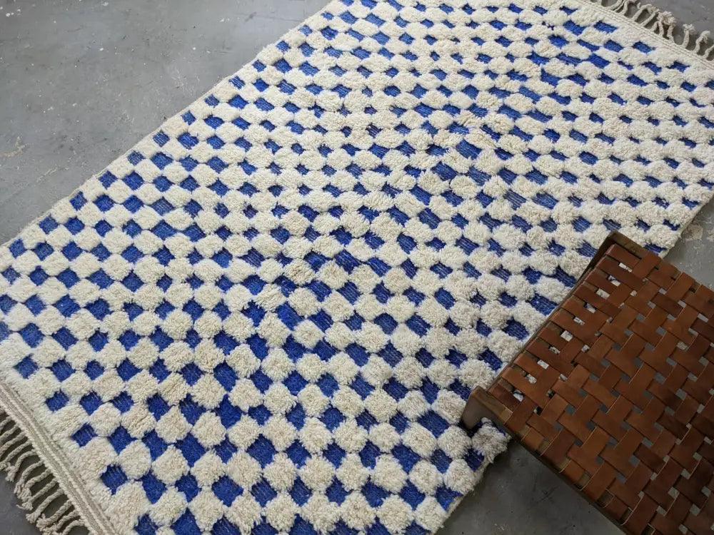 Blue Cream Beni Ouarain Rug