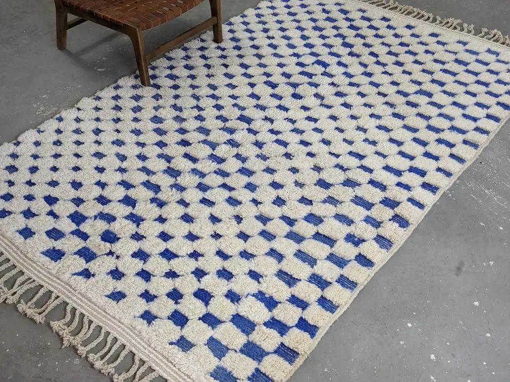 Blue Cream Beni Ouarain Rug