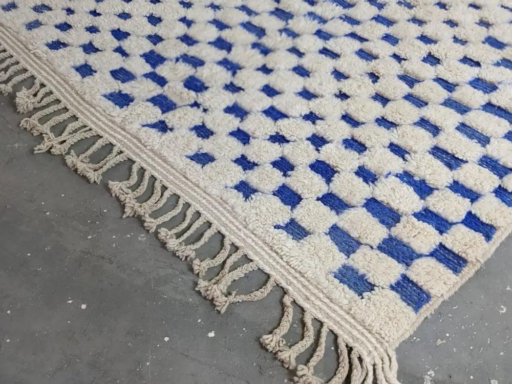 Blue Cream Beni Ouarain Rug