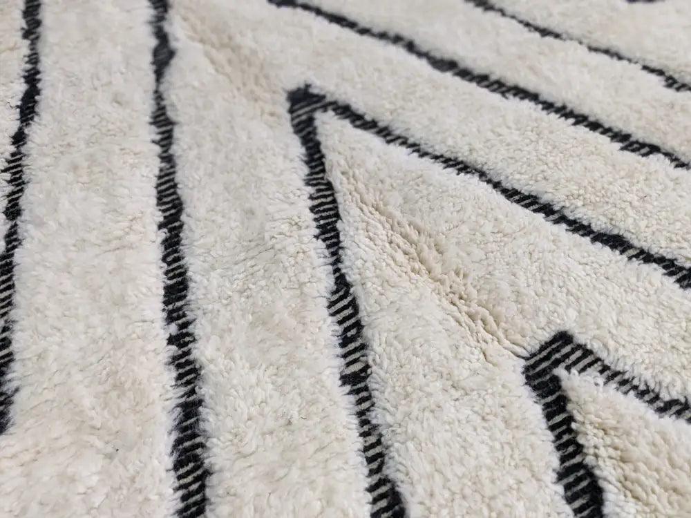 Cream Black Geometric Rug