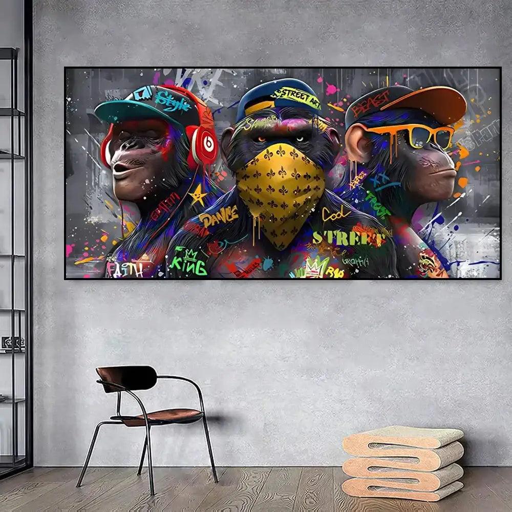 Graffiti Orangutans Wall Poster