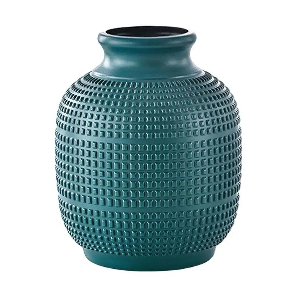 Teal Modern Floral Vase