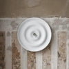 White nordic bauhaus round ceramic wall sconce bedroom light