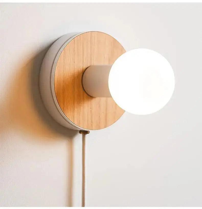 Wood Plug-In Wall Sconce