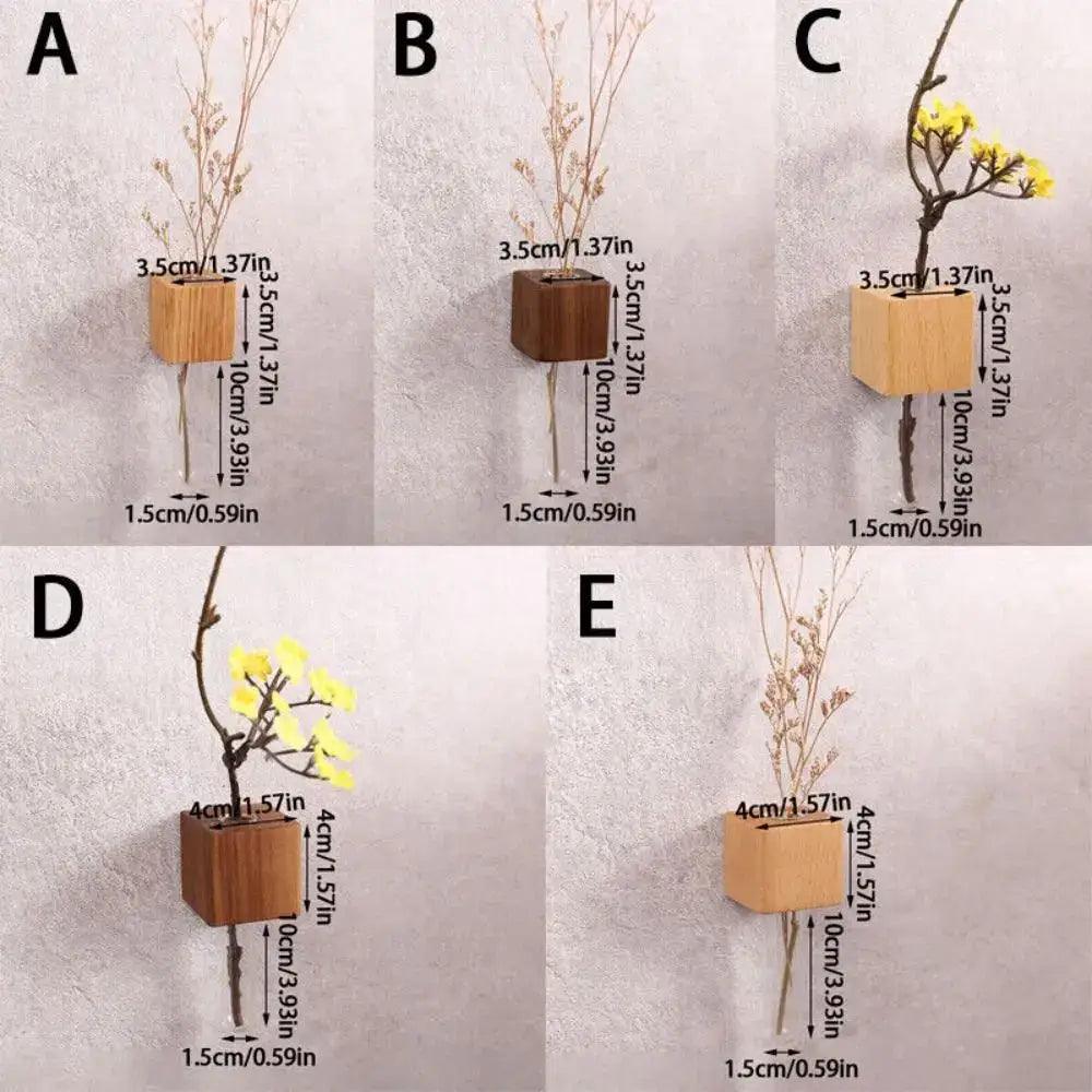 Dark Wood Test Tube Vase