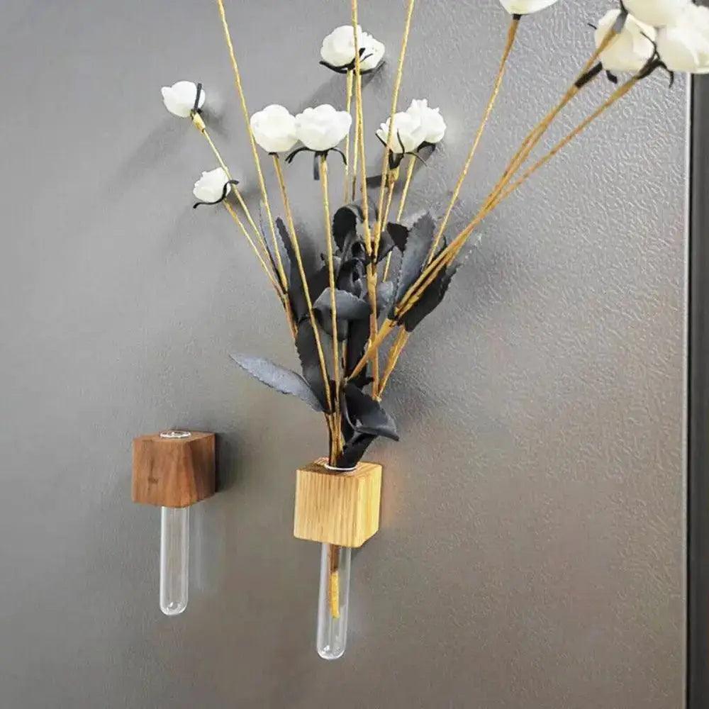 Dark Wood Test Tube Vase