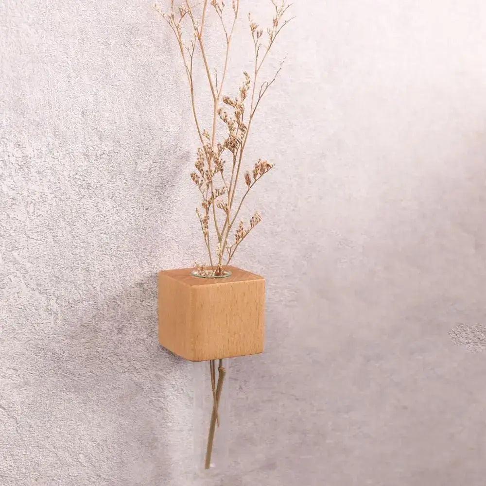 Dark Wood Test Tube Vase