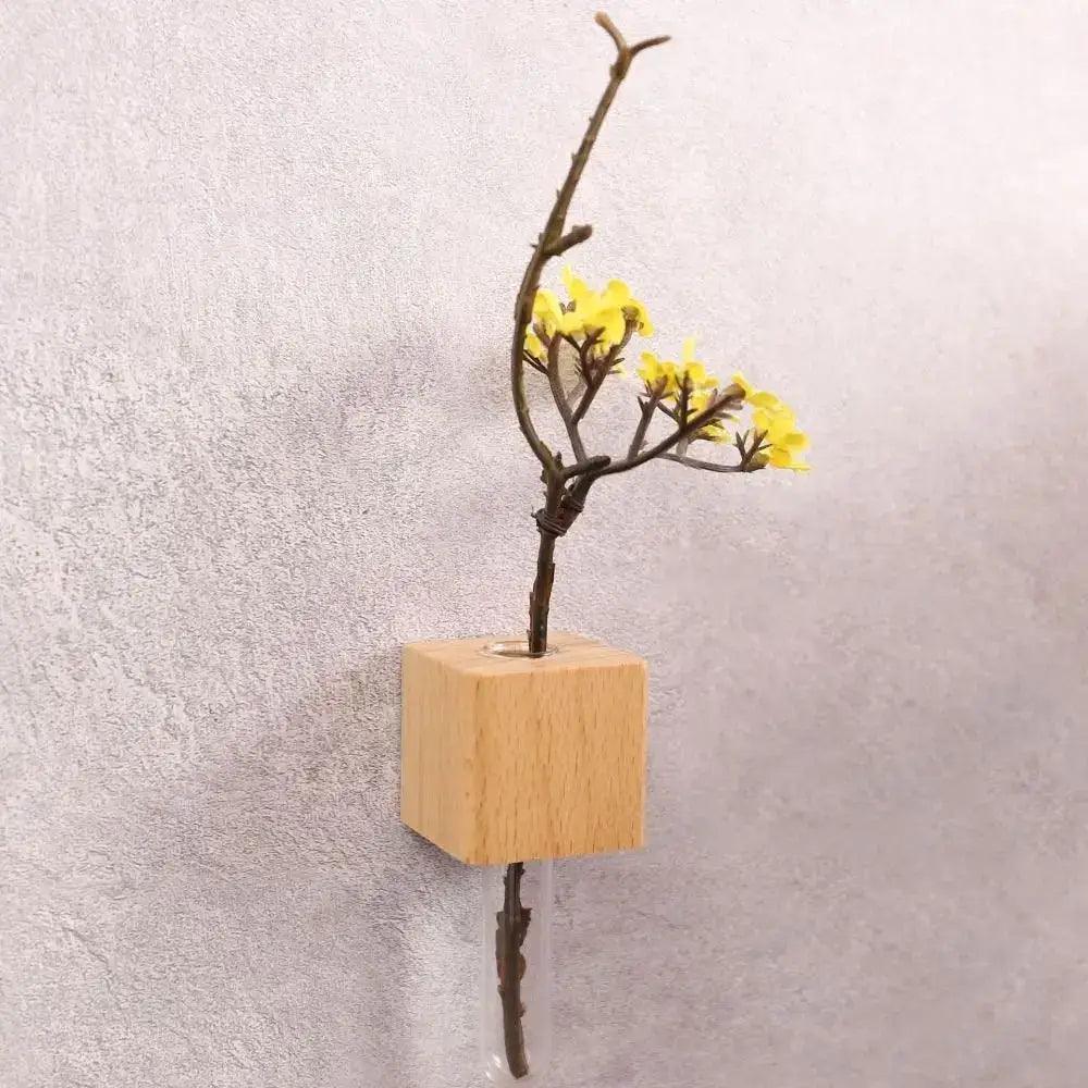 Dark Wood Test Tube Vase