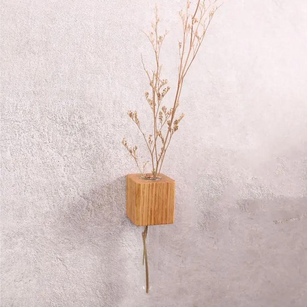 Dark Wood Test Tube Vase