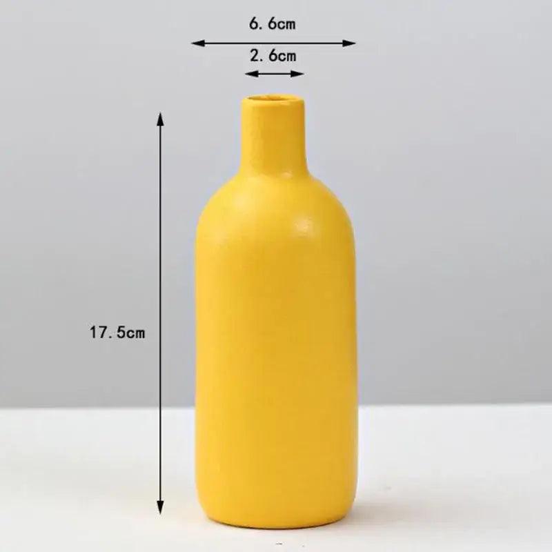 Yellow Porcelain Flower Vase