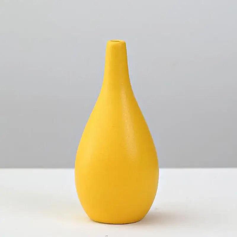 Yellow Porcelain Flower Vase