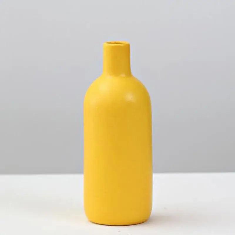 Yellow Porcelain Flower Vase
