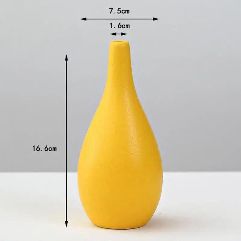 Yellow Porcelain Flower Vase