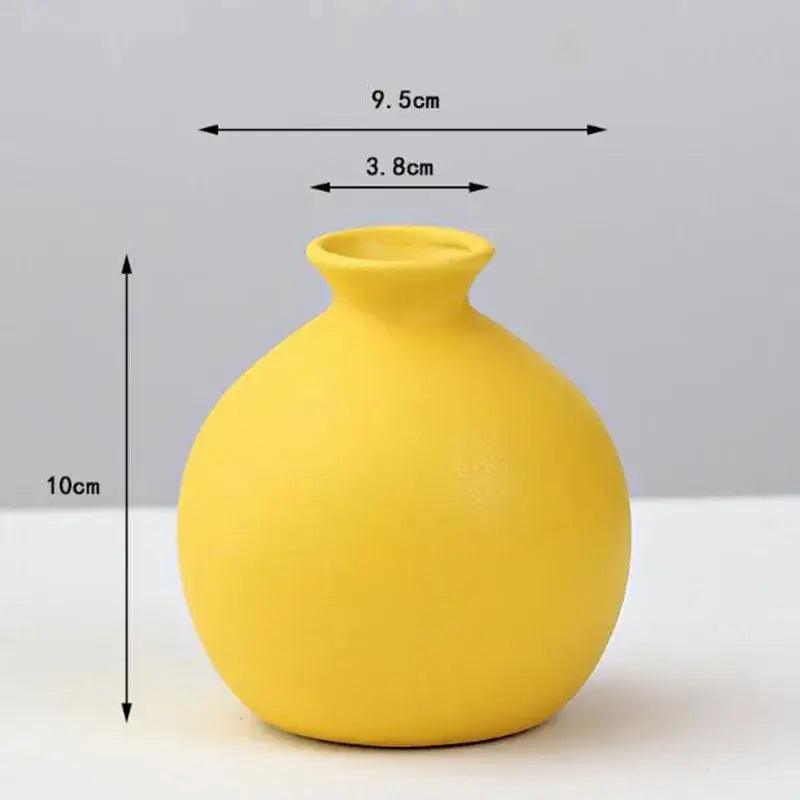 Yellow Porcelain Flower Vase