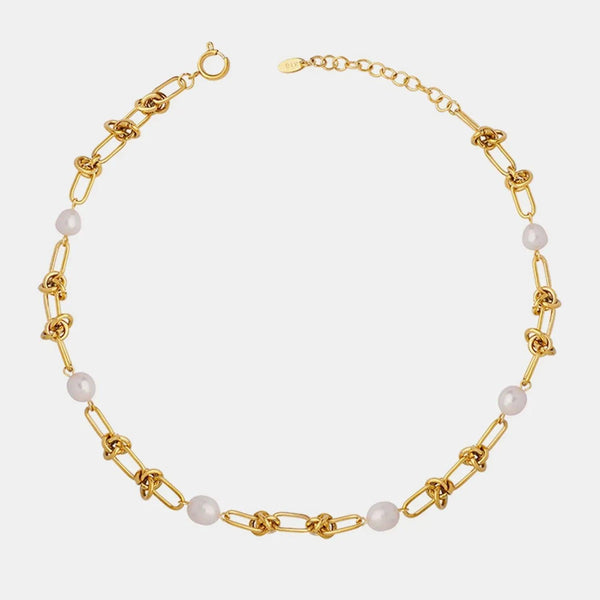 Pearl Gold Knots Chain Necklace - Gifts for You 'n Me