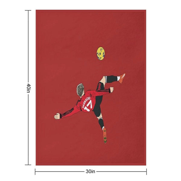 Alejandro Garnacho Bicycle Kick Overhead Goal Throw Blanket